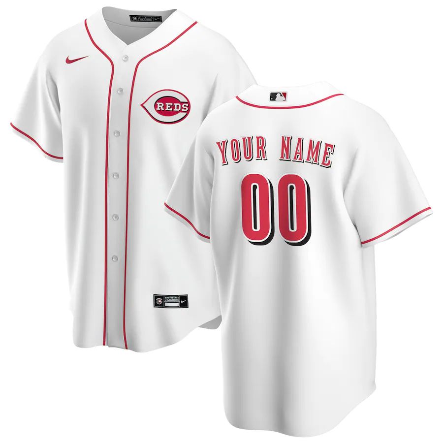 Cheap Youth Cincinnati Reds Nike White Home Replica Custom MLB Jerseys